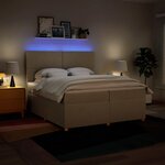 vidaXL Sommier à lattes de lit avec matelas Crème 200x200 cm Tissu