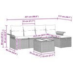 vidaXL Ensemble de canapé de jardin avec coussin 6 Pièces Noir polyrotin