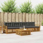 vidaXL Ensemble de canapés d'extérieur 5 Pièces Naturel et Anthracite