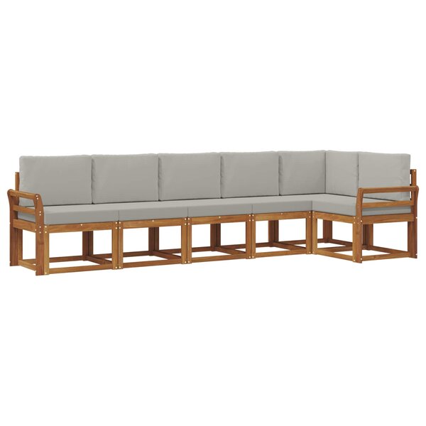 vidaXL Ensemble de canapés d'extérieur 6 pc Naturel et gris clair