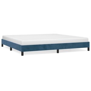 vidaXL Cadre de lit Bleu foncé 200x200 cm Velours
