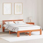 vidaXL Cadre de lit Marron 150 x 200 cm Bois de pin massif