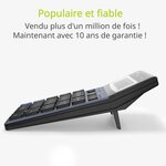 ACROPAQ Calculatrice de bureau- Écran 12 chiffres- Dual Power- 350g- Ecran incliné avec pied arrière- Gris- Pile LR44 incluse