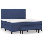vidaXL Sommier à lattes de lit avec matelas Bleu 180x200 cm Tissu