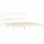vidaXL Cadre de lit sans matelas blanc 200x200 cm bois massif de pin