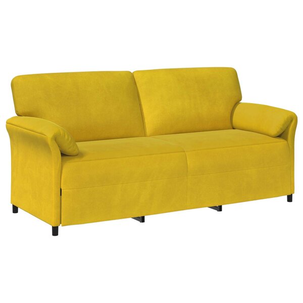 vidaXL Sofa 3 places Jaune 198 x 83 x 95 cm Velours