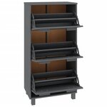 vidaXL Armoire à chaussures HAMAR Gris foncé 59 5x35x117 cm Pin massif