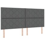 vidaXL Lit à Ressort avec Matelas Gris Foncé 200x200 cm Tissu