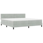Lit à ressort vidaXL avec matelas Gris clair 200x200 cm Velours