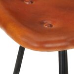 vidaXL Tabourets de bar lot de 2 marron cuir véritable