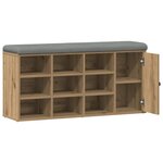 vidaXL Banc à chaussures chêne artisanal 102x32x50cm bois d'ingénierie