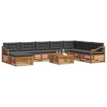 vidaXL Ensemble de canapés d'extérieur 9 Pièces Naturel et Anthracite