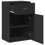 vidaXL Armoire de rangement noir 56 5x39x90 cm bois d'ingénierie