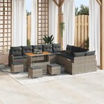 vidaXL Ensemble de canapé de jardin 14 Pièces Gris 110 x 55 x 71 cm