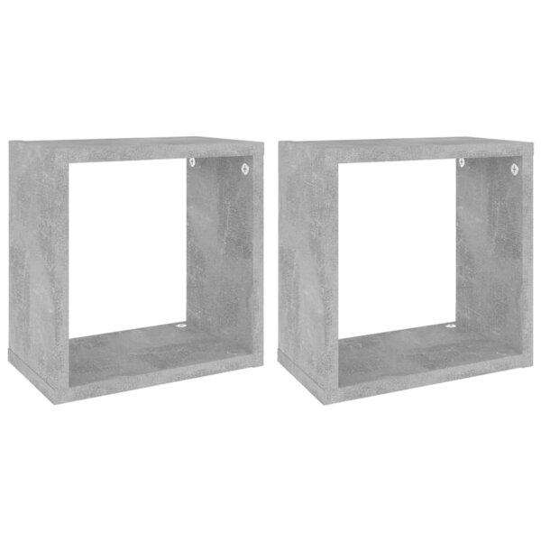 vidaXL Étagères cube murales 2 Pièces Gris béton 26x15x26 cm