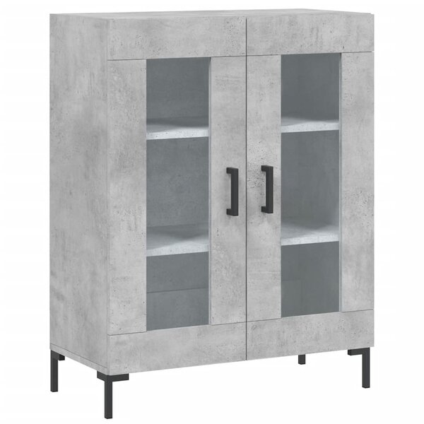 vidaXL Buffet gris béton 69 5x34x90 cm bois d'ingénierie