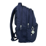 Sac à dos scolaire Milan Serie 1918 25L - 3 poches avant + 2 poches latérales - Poignées réglables et rembourrées - Taille 46 5x30x17cm - Couleur Bleu foncé