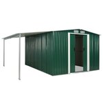 vidaXL Abri de jardin à portes coulissantes Vert 386x312x178 cm Acier