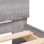 vidaXL Cadre de lit avec tête de lit et LED sonoma gris 135x190 cm