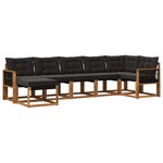 vidaXL Ensemble de canapés d'extérieur 7 pc Naturel et noir