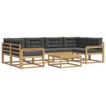 vidaXL Ensemble de canapés d'extérieur 5 pc Blanc et anthracite