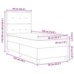 Lit à ressorts vidaXL avec matelas et lumière LED Gris clair 90x190 cm Velours