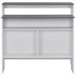vidaXL Table de bar avec 2 dessus de table Blanc et gris 130x40x120 cm