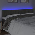 vidaXL Tête de lit à LED Gris foncé 160x5x78/88 cm Velours