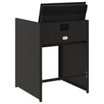 vidaXL Chaises de jardin lot de 4 avec coussins noir résine tressée