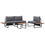 vidaXL Ensemble de salle à manger pour jardin 3 Pièces Anthracite Acier