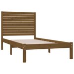 vidaXL Cadre de lit sans matelas marron miel 100x200 cm bois massif