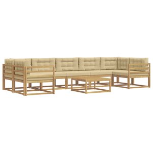 vidaXL Ensemble de canapés d'extérieur 6 pc Blanc et Beige