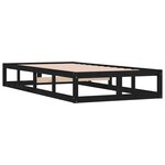 vidaXL Cadre de lit Noir 90x200 cm Bois massif