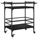 vidaXL Chariot de cuisine noir 82x40x78 5 cm bois d'ingénierie