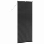 vidaXL Store de Fenêtre avec des rideaux Noir Aluminium