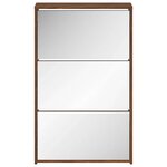 vidaXL Armoire à chaussures miroir 3niveaux Chêne marron 63x17x102 5cm