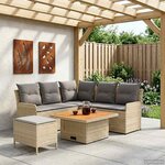 vidaXL Ensembles de meubles 5 Pièces Beige et Gris clair Rotin PE