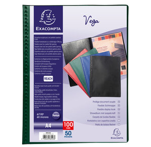 Porte-Vues PVC 100V VEGA Opaque Vert EXACOMPTA