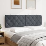 vidaXL Coussin de tête de lit gris foncé 183 cm velours