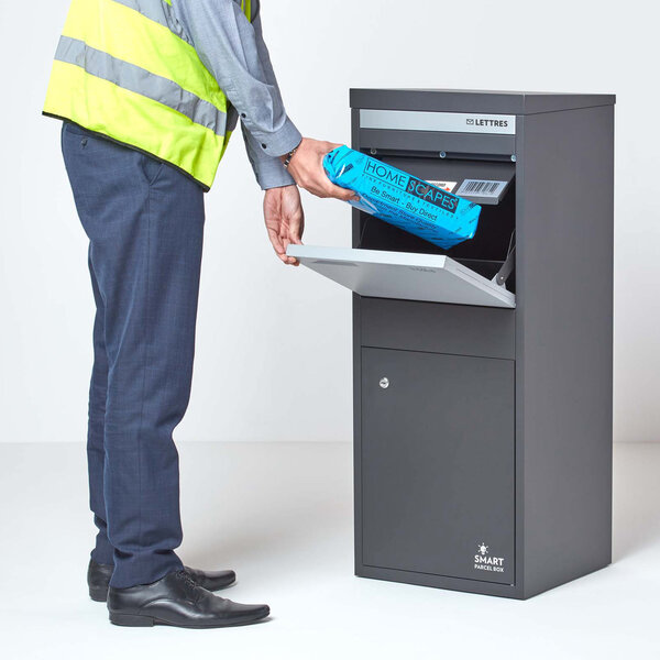 Boîte à colis Large Gris foncé 2 portes Acier galvanisé SMART PARCEL BOX™