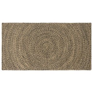 vidaXL Tapis de surface Naturel et noir 80 x 150 cm Jute