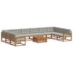vidaXL Ensemble de canapés d'extérieur 11 Pièces Gris Naturel et Clair