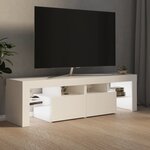 vidaXL Meuble TV avec lumières LED Blanc 140x36 5x40 cm