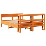 vidaXL Cadre de lit sans matelas cire marron 135x190cm bois pin massif
