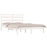 vidaXL Cadre de lit sans matelas blanc bois de pin massif