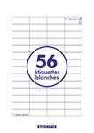 50 planches a4 - 56 étiquettes 52,5 mm x 21 mm autocollantes blanche par planche pour tous types imprimantes - jet d'encre/laser/photocopieuse