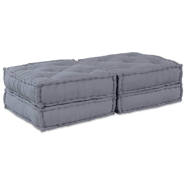 vidaXL Coussin 2 Pièces Gris 70 x 70 x 36 cm Polyester