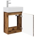 vidaXL Meuble de salle de bain avec robinet Bois ancien