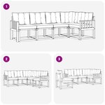 vidaXL Ensemble de canapés d'extérieur 5 Pièces Naturel et Beige
