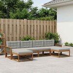 vidaXL Ensemble de canapés d'extérieur 6 Pièces Naturel et gris clair